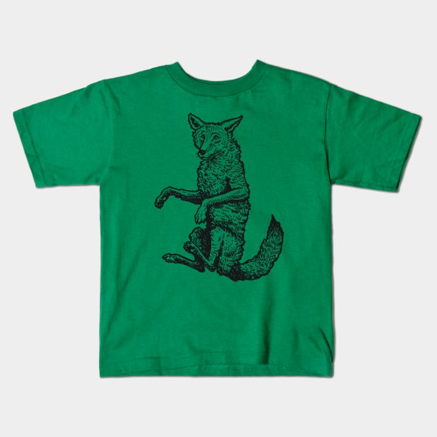 A Levity of Animals: Cunning Coyote Kids T-Shirt by calebfaires